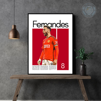 Bruno Fernandes Manchester United – High-Quality Football Print for Home Decor