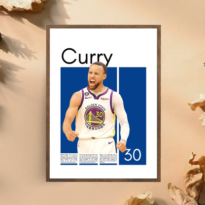 Stephen Curry Golden State Warriors – High-Quality Basketball Print for Home Decor