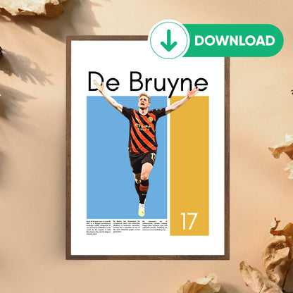 Kevin De Bruyne Wall Art – Digital Download | Instant Printable Football Art