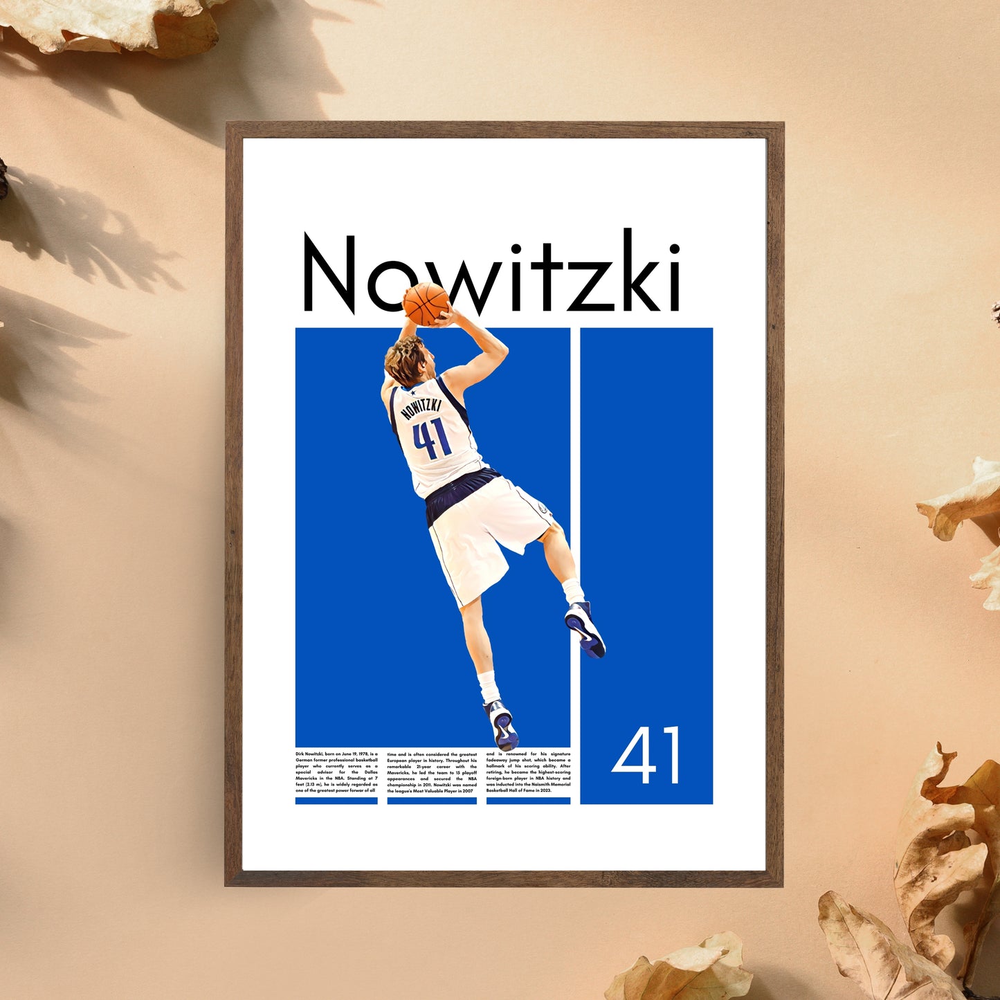 Dirk Nowitzki Dallas Mavericks – High-Quality Basketball Print for Home Decor