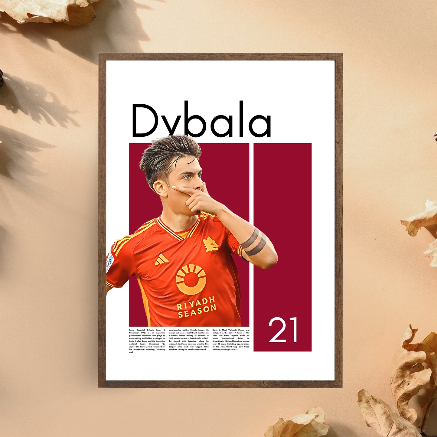 Paulo Dybala AS Rom – High-Quality Football Print for Home Decor