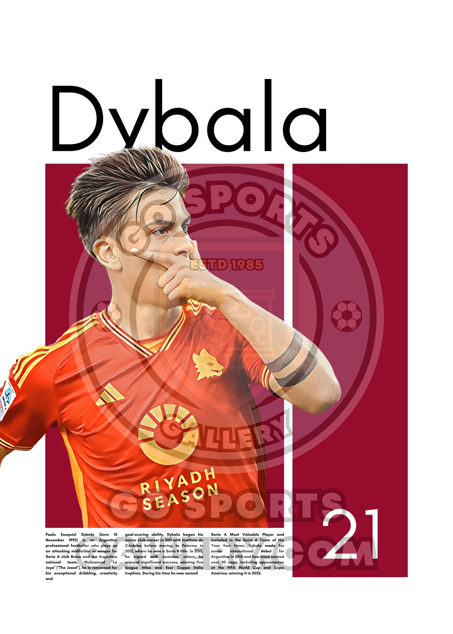 Paulo Dybala Wall Art – Digital Download | Instant Printable Football Art