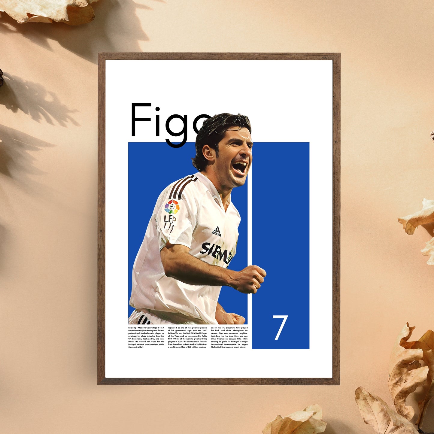 Luis Figo Real Madrid Wall Art – High-Quality Football Print for Home Decor