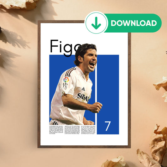 Luis Figo Wall Art – Digital Download | Instant Printable Sports Art