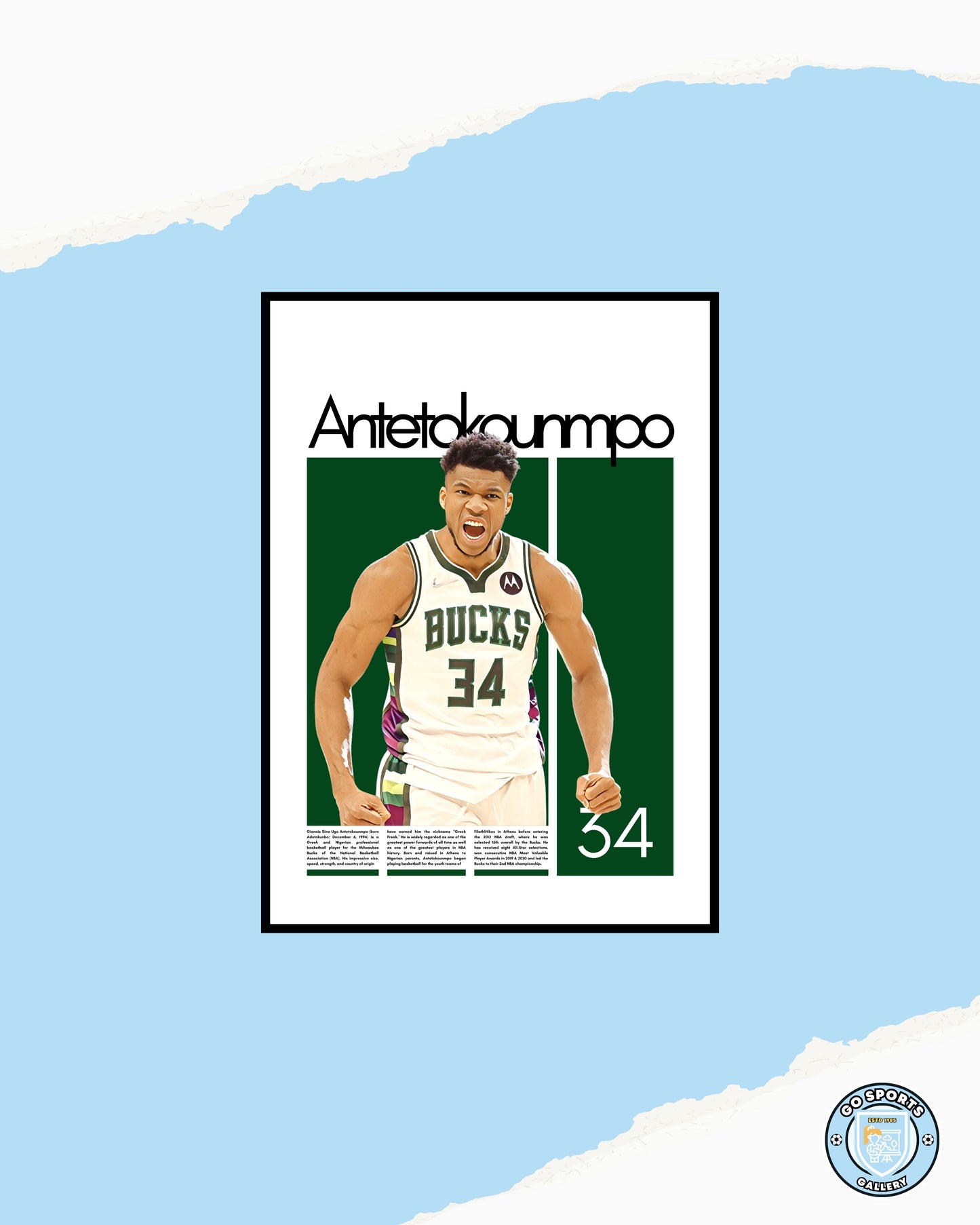 Giannis Antetokounmpo Wall Art – Digital Download | Instant Printable Sports Art