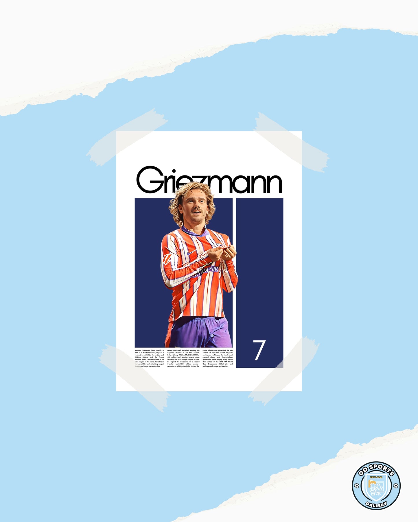 Antoine Griezmann Wall Art – Digital Download | Instant Printable Football Art