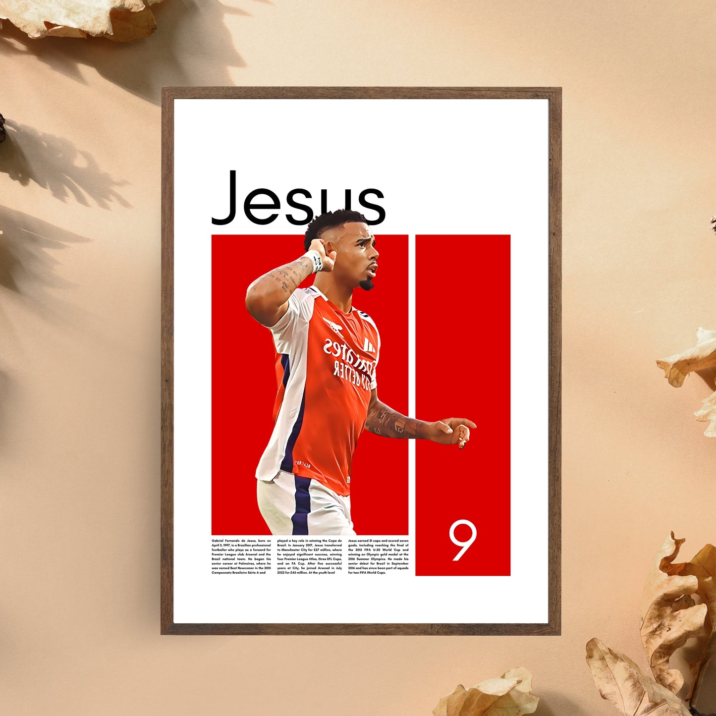 Gabriel Jesus FC Arsenal – High-Quality Football Print for Home Decor