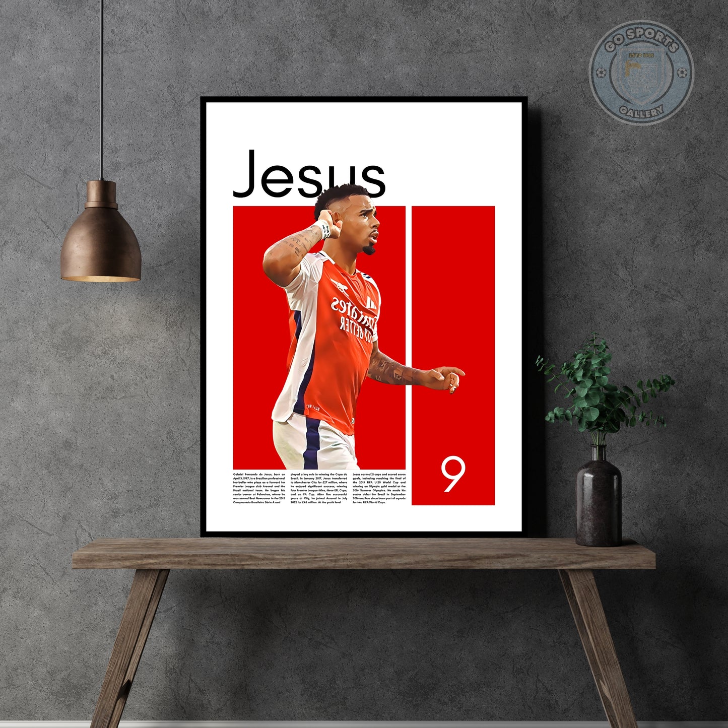 Gabriel Jesus FC Arsenal – High-Quality Football Print for Home Decor