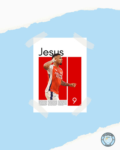 Gabriel Jesus FC Arsenal – High-Quality Football Print for Home Decor