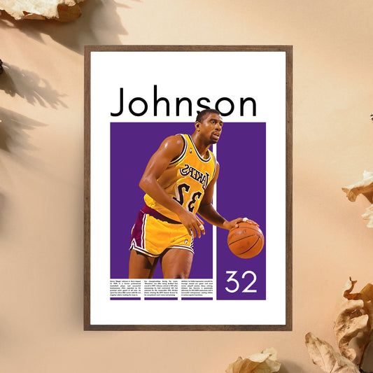 Magic Johnson Los Angeles Lakers - Framed/Printed