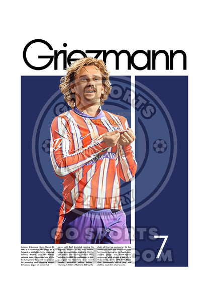 Antoine Griezmann Wall Art – Digital Download | Instant Printable Football Art