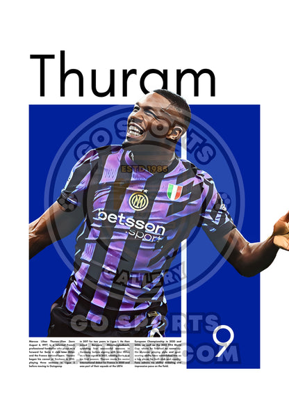 Marcus Thuram Inter Milan – High-Quality Football Print for Home Decor