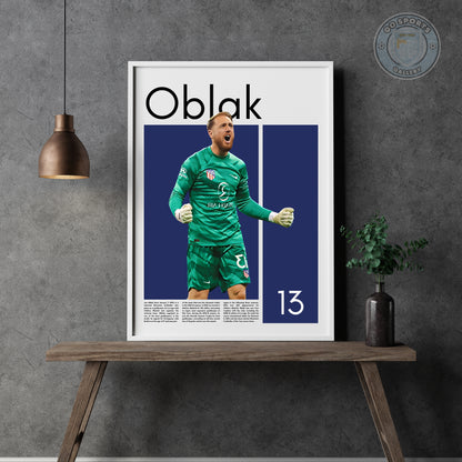 Jan Oblak Wall Art – Digital Download | Instant Printable Sports Art