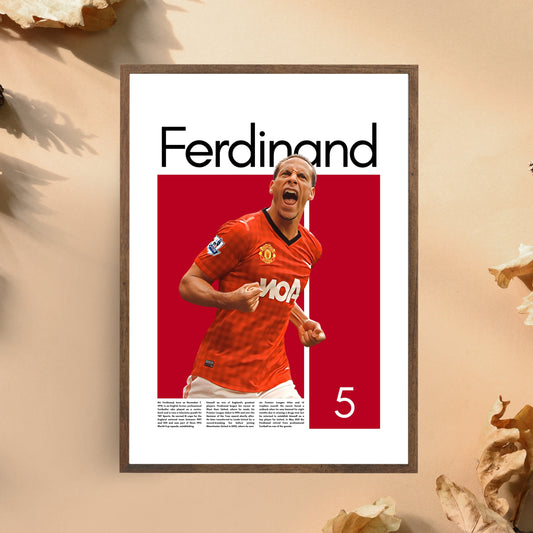 Rio Ferdinand Manchester United – High-Quality Football Print for Home Decor