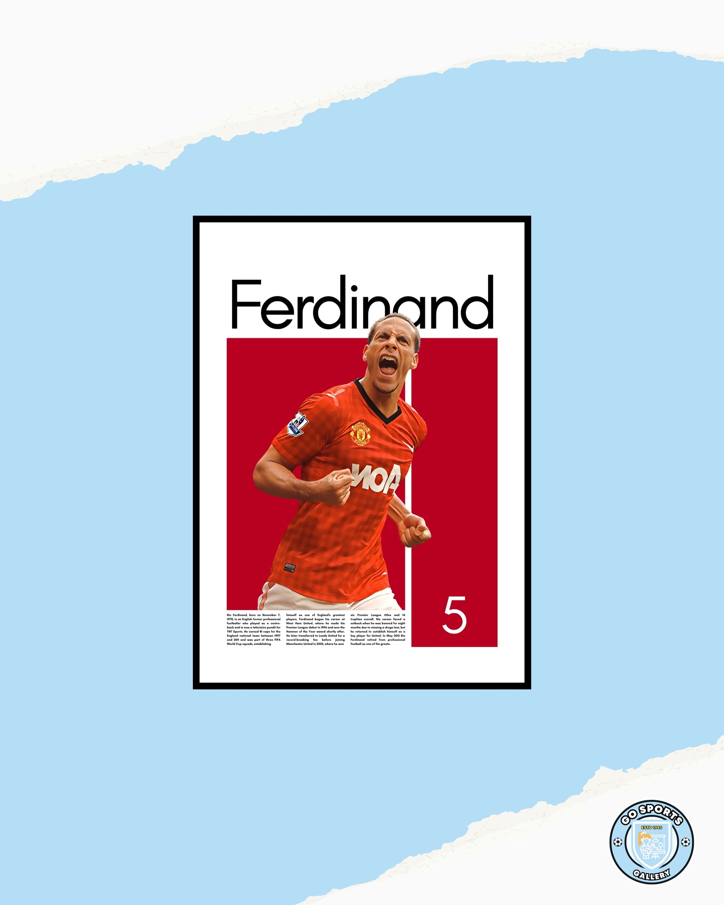 Rio Ferdinand Manchester United – High-Quality Football Print for Home Decor