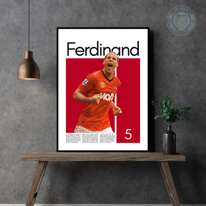 Rio Ferdinand Manchester United – High-Quality Football Print for Home Decor