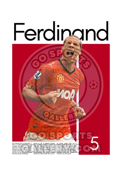 Rio Ferdinand Manchester United – High-Quality Football Print for Home Decor