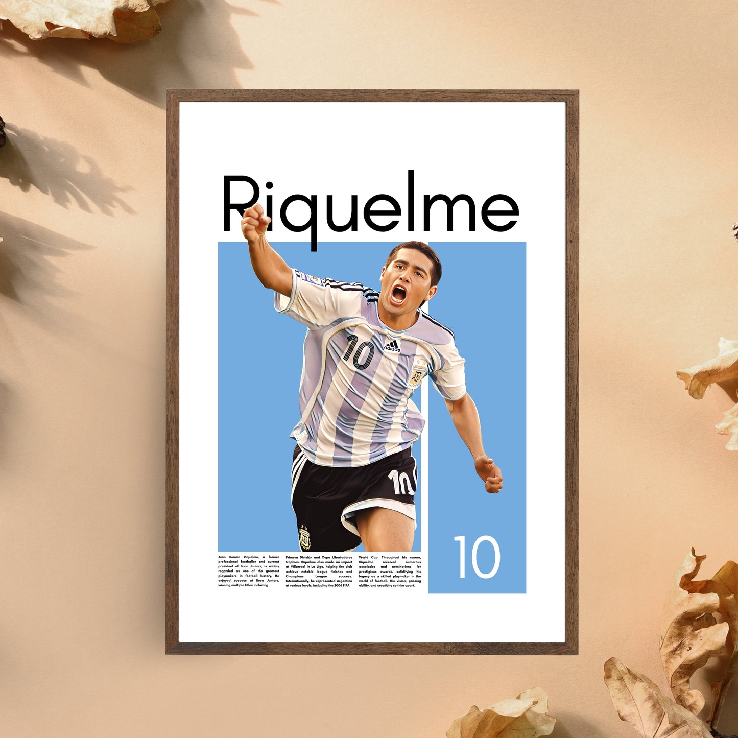 Juan Roman Riquelme Argentina – High-Quality Football Print for Home Decor