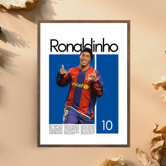 Ronaldinho FC Barcelona – High-Quality Football Print for Home Decor