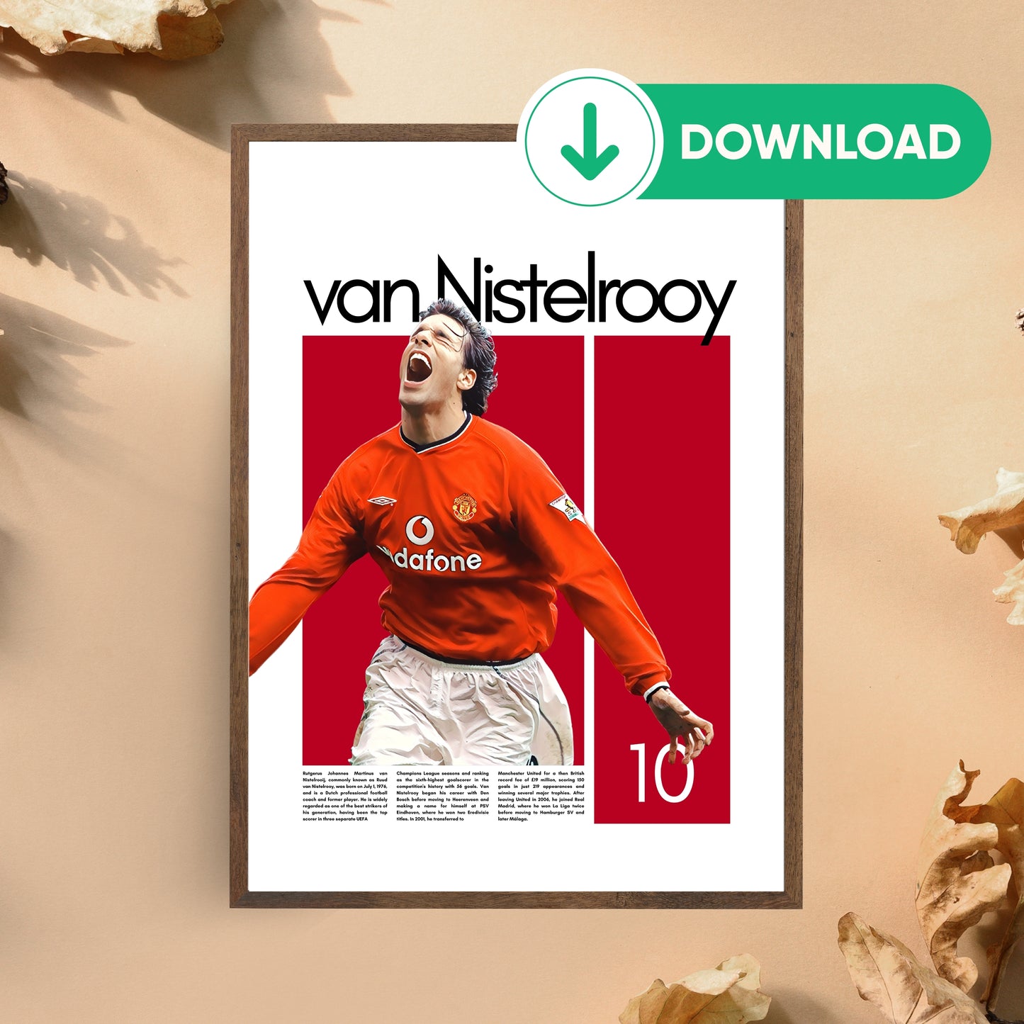 Ruud van Nistelrooy Wall Art – Digital Download | Instant Printable Sports Art