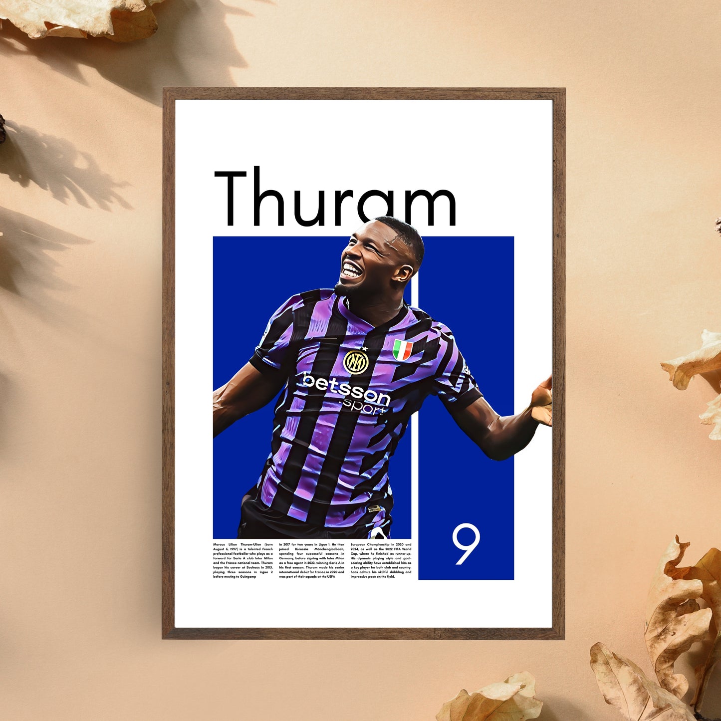 Marcus Thuram Inter Milan – High-Quality Football Print for Home Decor