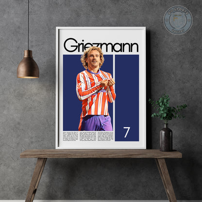 Antoine Griezmann Wall Art – Digital Download | Instant Printable Football Art