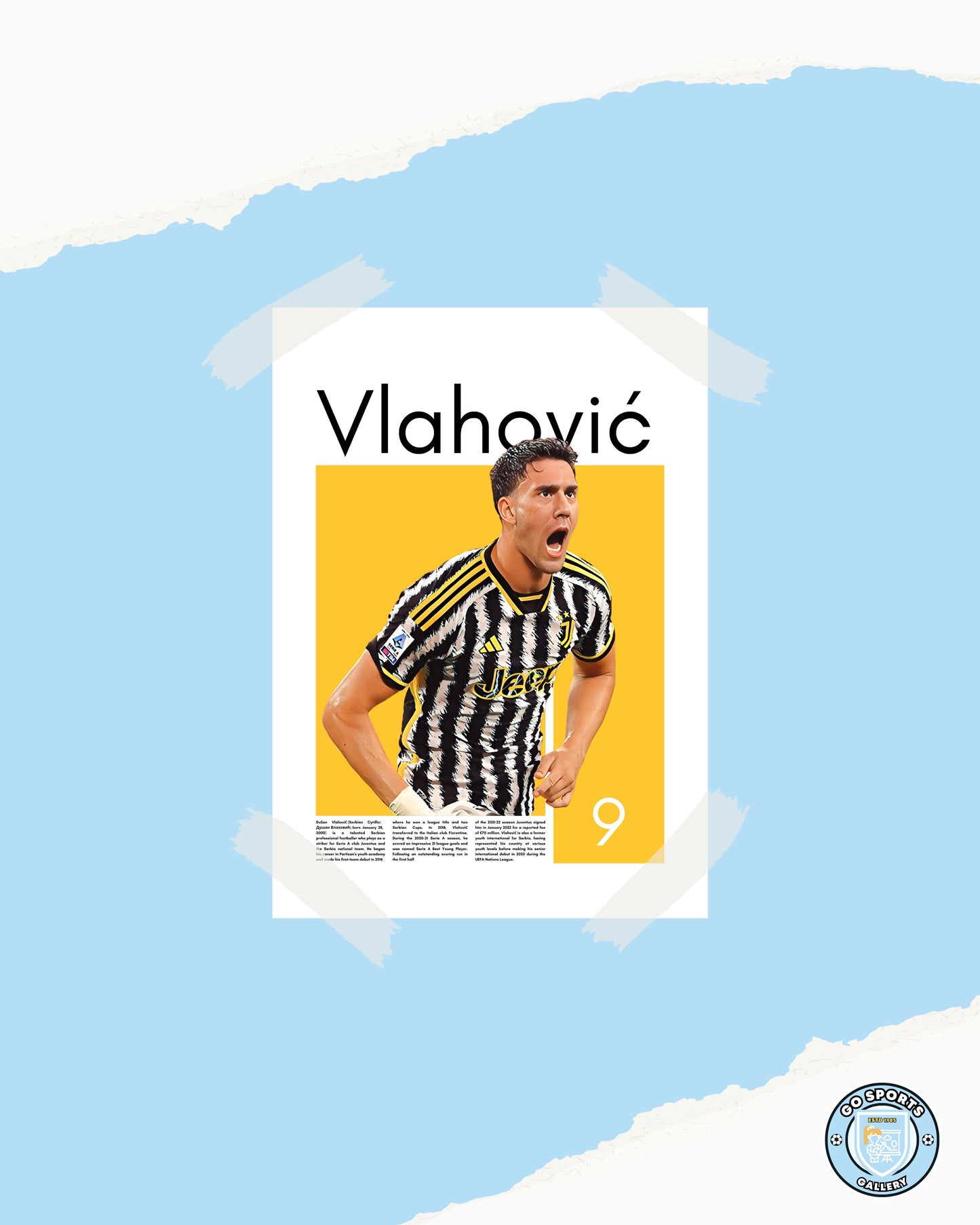 Dusan Vlahovic Wall Art – Digital Download | Instant Printable Football Art