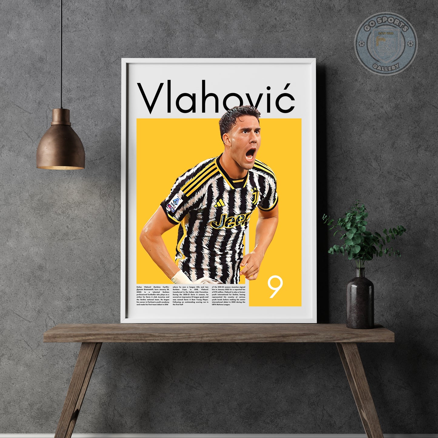 Dusan Vlahovic Wall Art – Digital Download | Instant Printable Football Art