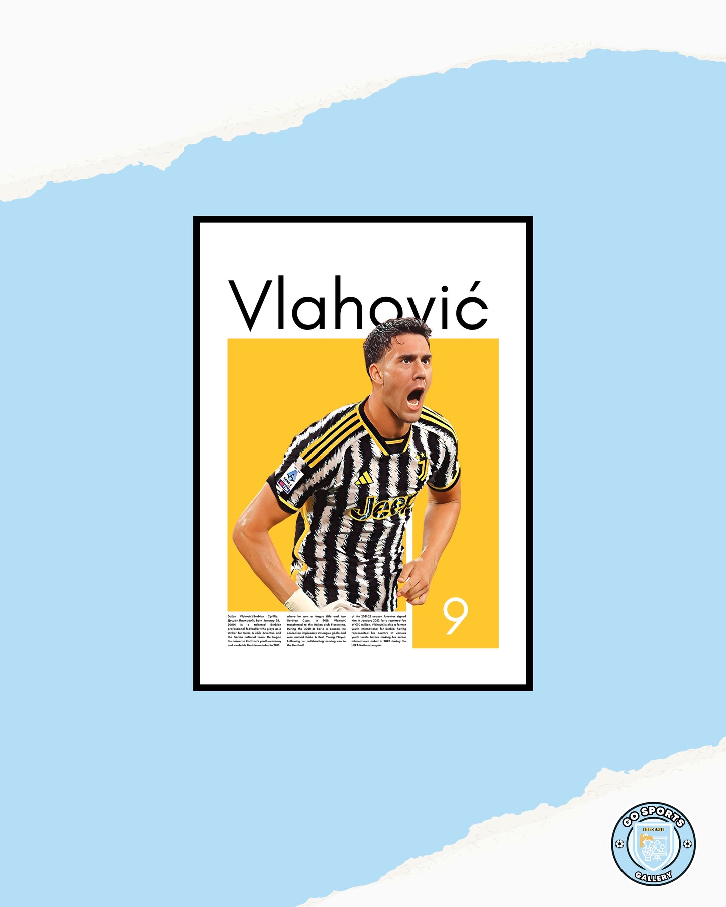 Dusan Vlahovic Wall Art – Digital Download | Instant Printable Football Art