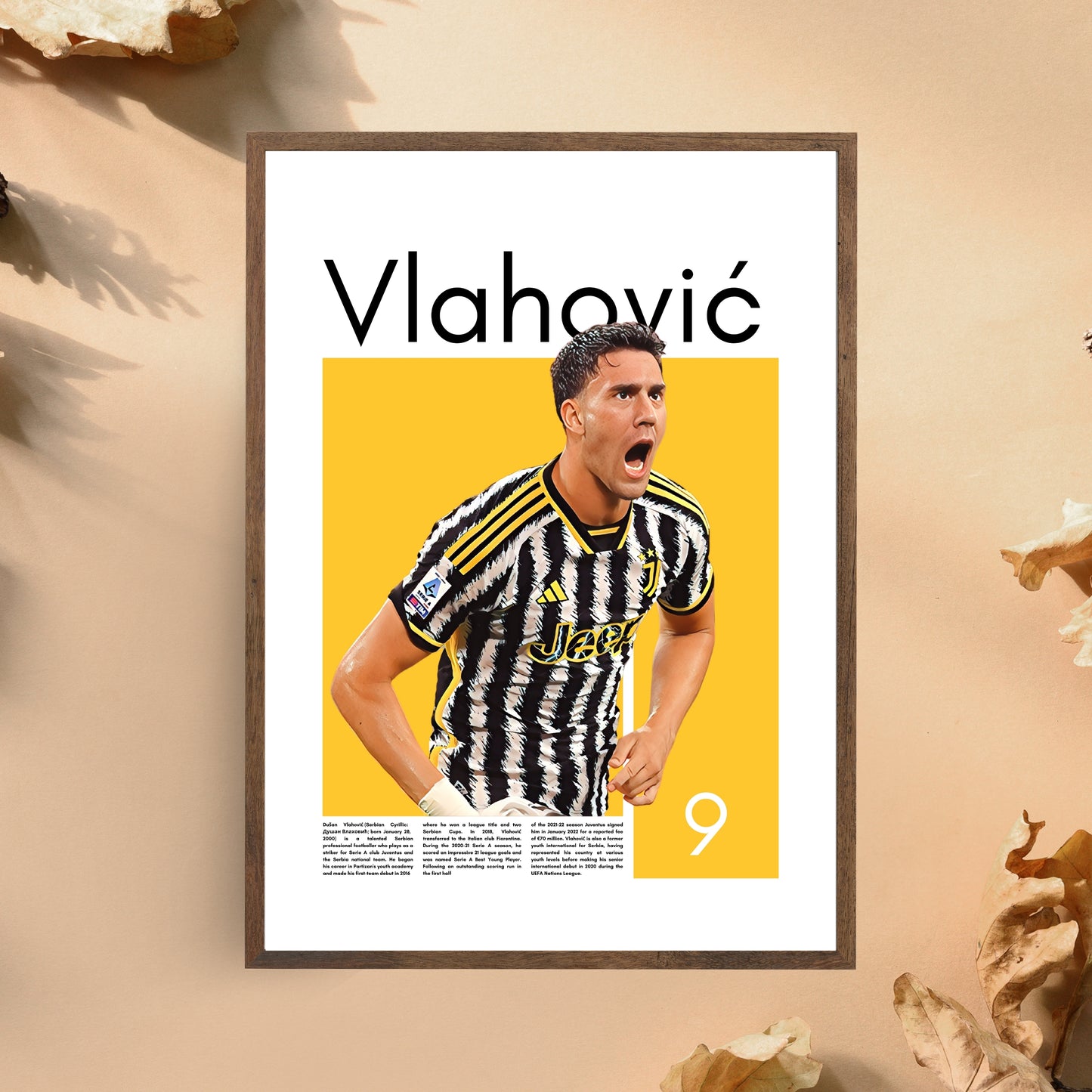 Dusan Vlahovic Juventus Turin Wall Art – High-Quality Football Print for Home Decor