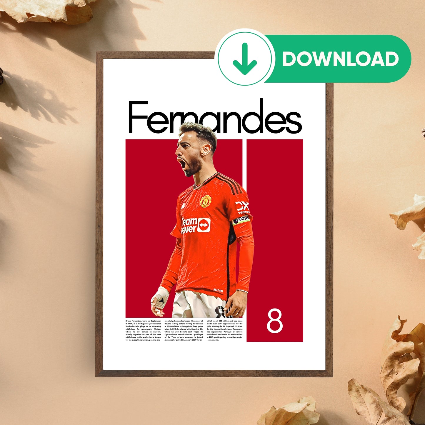 Bruno Fernandes Wall Art – Digital Download | Instant Printable Sports Art