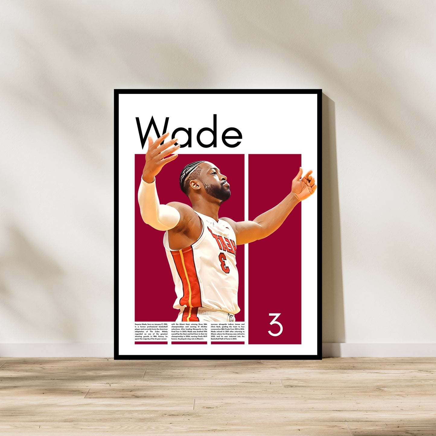 Dwyane Wade Miami Heat – High-Quality Basketball Print for Home Decor