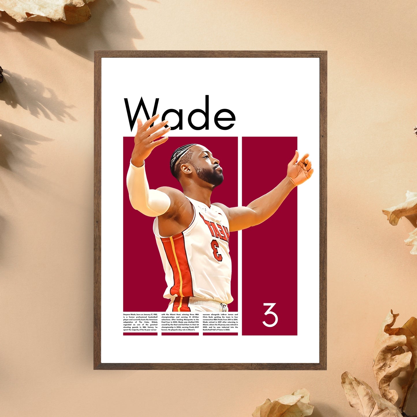 Dwyane Wade Miami Heat – High-Quality Basketball Print for Home Decor