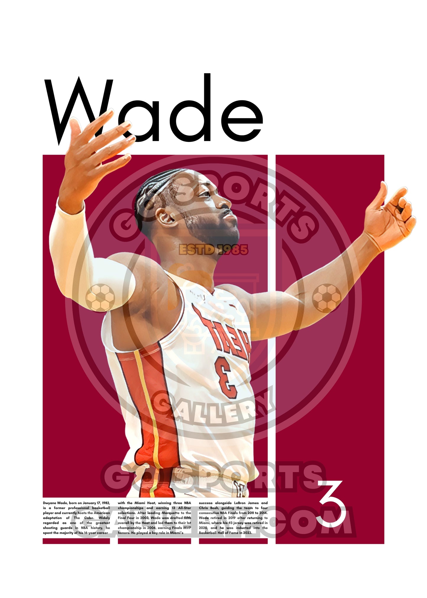 Dwyane Wade Wall Art – Digital Download | Instant Printable Sports Art